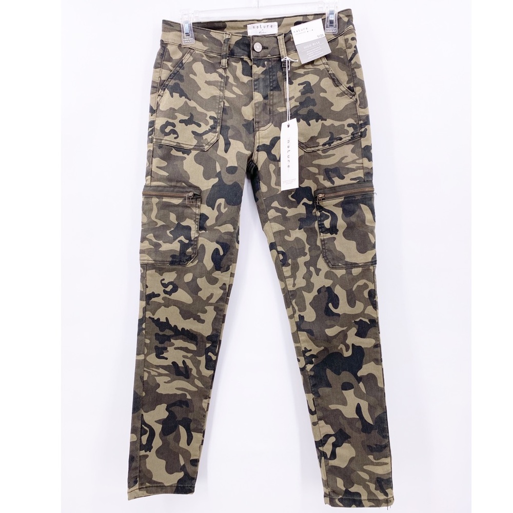 KanCan Green Camouflage Cargo Skinny Pants